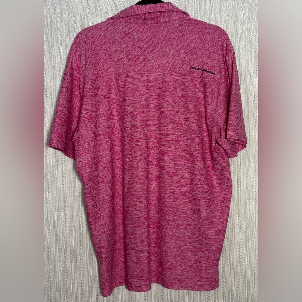 LG Men's Heathered Pink Polo Shirt - Picture 3 of 4